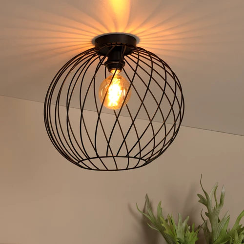 Lucide DANZA - Flush ceiling light - Ø 40 cm - 1xE27 - Black - atmosphere 1
